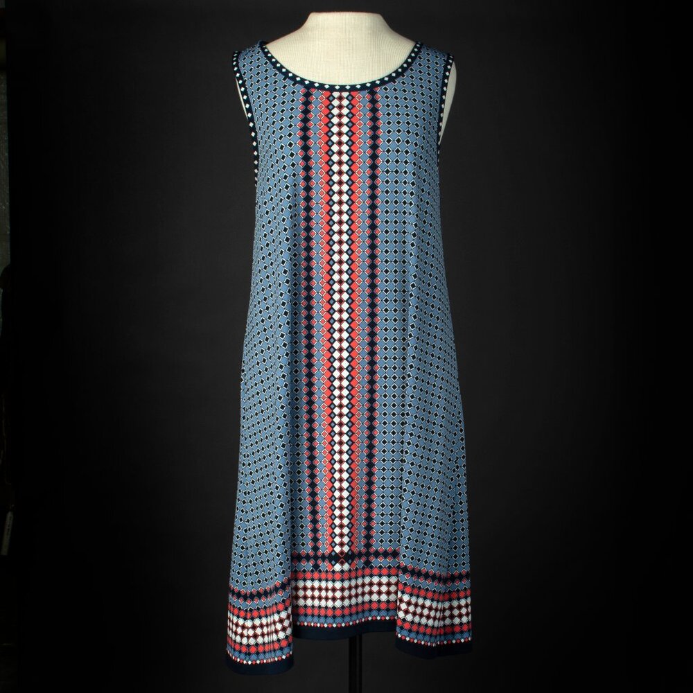 MAX EDITION Geometric Pattern Float Dress Size Sm… - image 2